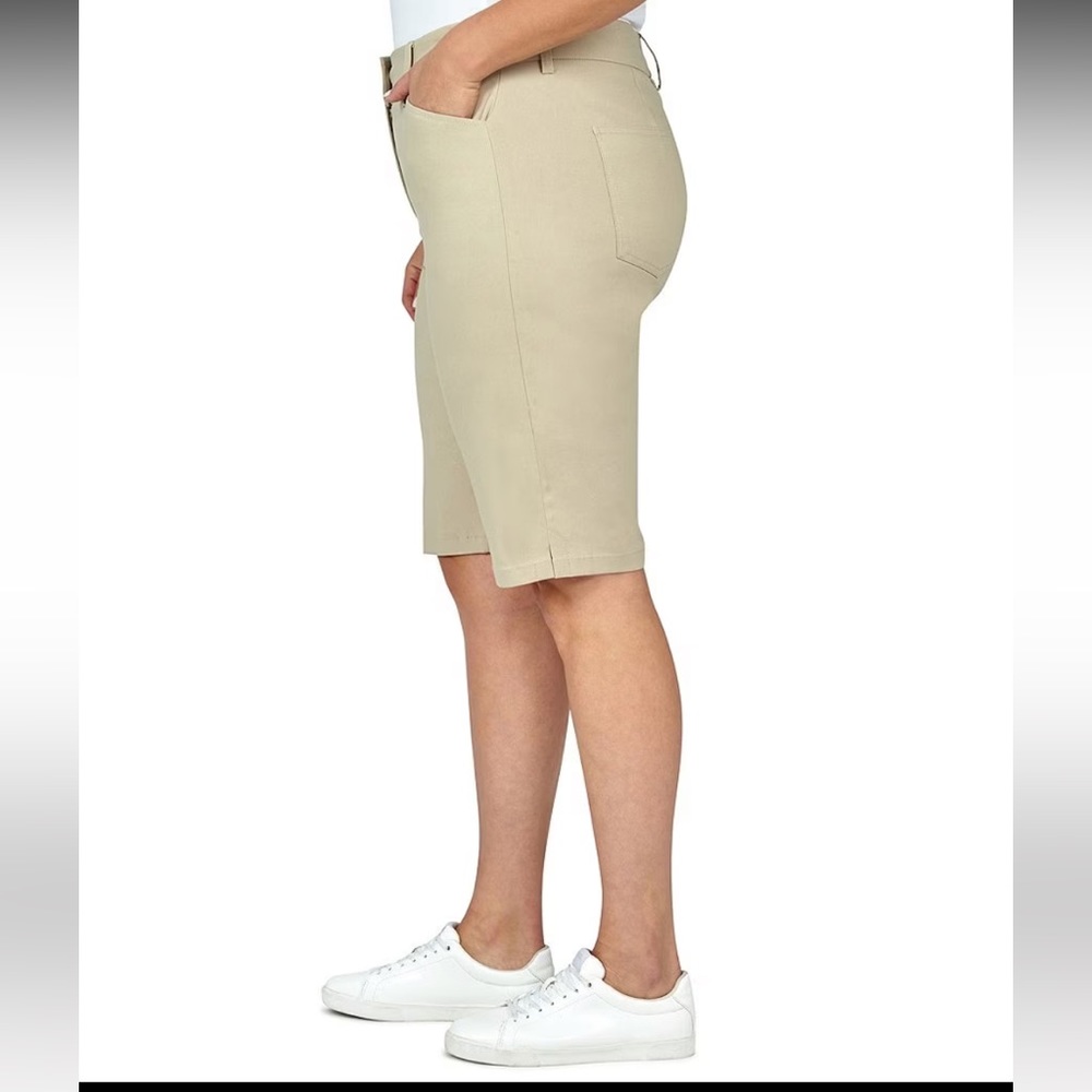 Ruby Rd. Plus Size Flat Front Bermuda Shorts - Picture 3 of 7